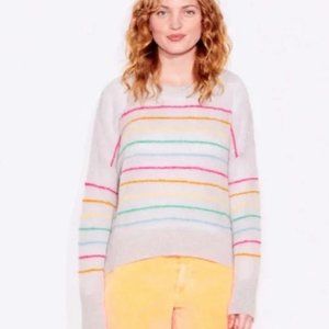 Sundry Rainbow Crewneck Pullover Sweater